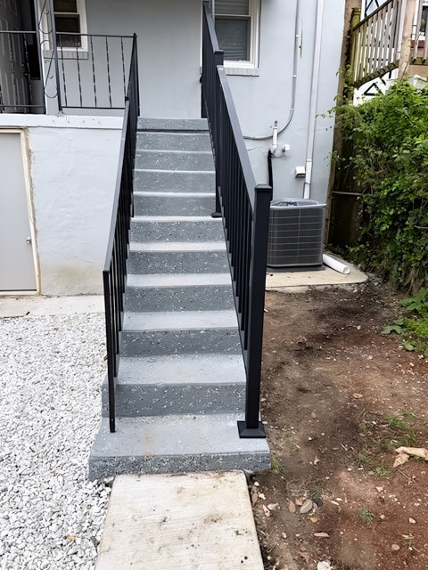 4921 Edgemere Avenue completed rear rehabilitation — new stairs, HVAC and private parking area